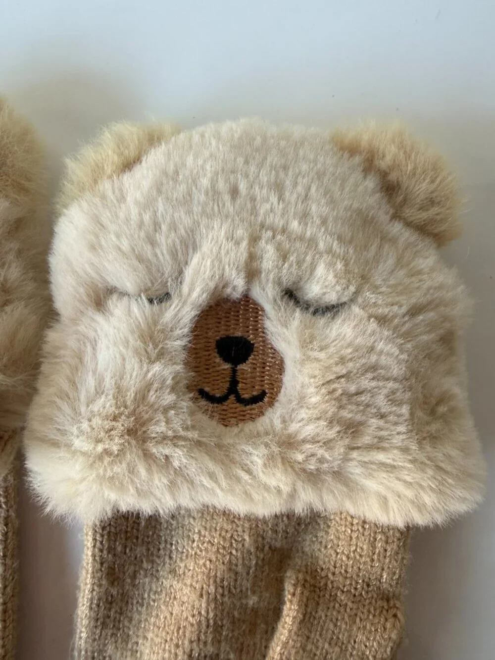 NWOT Zara Kids Convertible Fingerless Gloves-Bear